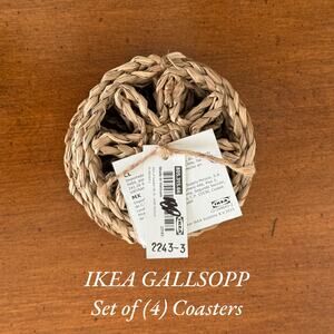 IKEA GALLSOPP Coasters Natural Sedge Handmade (4 Pack)